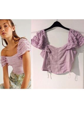NWT Free People | Thank You Very Sweetly Top In Blush Lilac (XS)